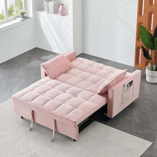 Eafurn 55" Tufted Velvet Pull-Out Sleeper
