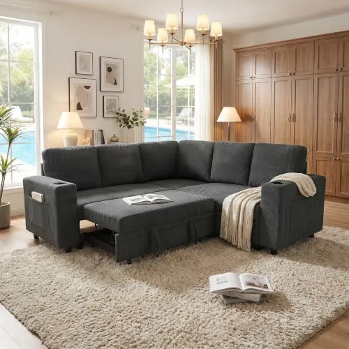 Eafurn L-Shaped Sectional Sofa Bed